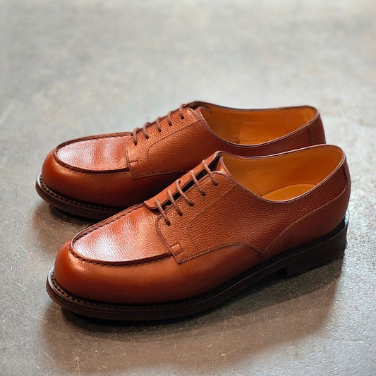 使用数回【J.M.WESTON】ジェイエムウエストン 641 ゴルフ Uチップ グレインレザー ゴールドバーボン サイズ UK6.5D 31ラスト 参考定価¥176,000-