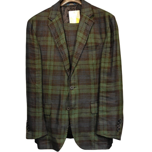 【POLO RALPH LAUREN】ポロ ラルフローレン スーツ セットアップ ブラックウォッチ リネン サイズ 38S 170/92A