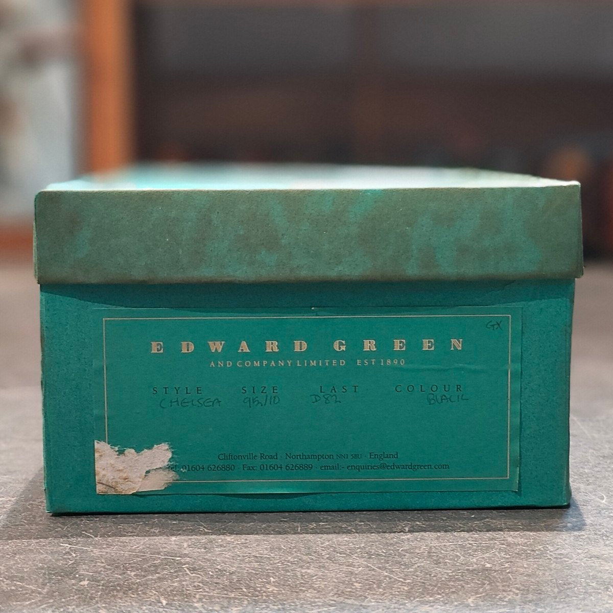 新品未使用【EDWARD GREEN】エドワードグリーン チェルシー ストレートチップ カーフ ブラック サイズUK9.5D 82ラスト 参考定価¥253,000-