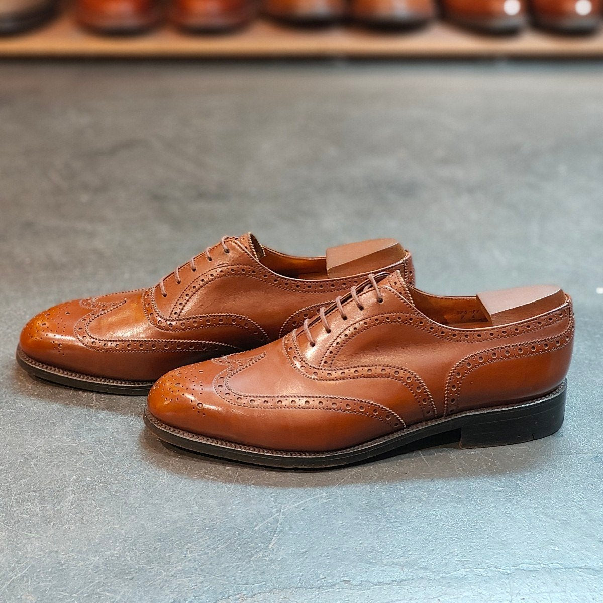 希少 【J.M.WESTON】ジェイエムウエストン 376 旧旧旧ロゴ フルブローグ  カーフ ブラウン サイズ UK7E 11ラスト