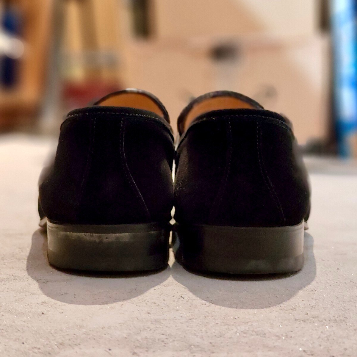 美品【AUBERCY】オーベルシー ローファー スエード ブラック サイズUK6.5