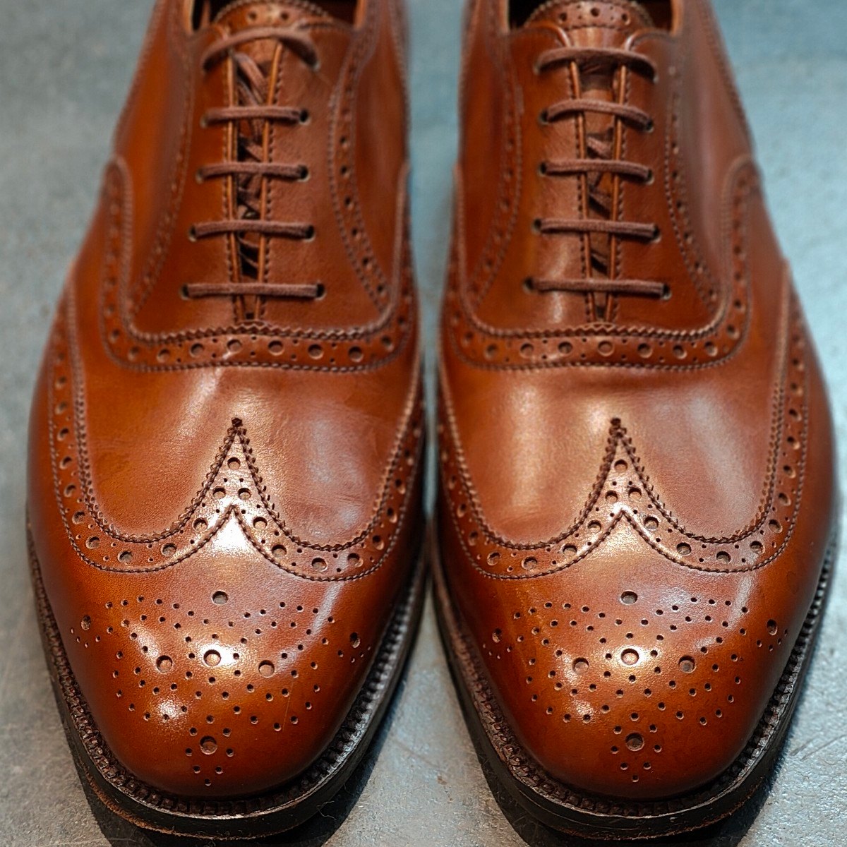 希少 【J.M.WESTON】ジェイエムウエストン 376 旧旧旧ロゴ フルブローグ  カーフ ブラウン サイズ UK7E 11ラスト