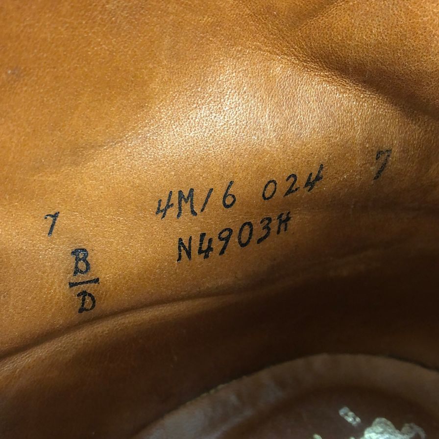 【オールデン バーニーズ ニューヨーク】ALDEN BARNEYS NEWYORK N4903H ブーツ レザー カーキ サイズ 7 ラスト