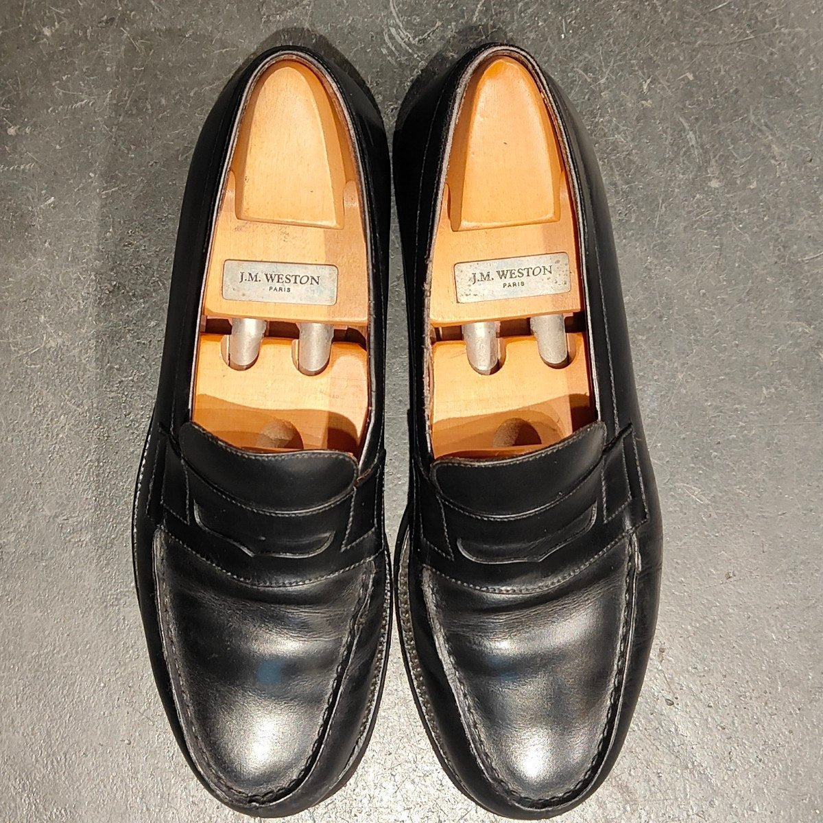 ダメージ品【J.M.WESTON】ジェイエムウエストン シグニチャーローファー 180 ローファー カーフ ブラック サイズ UK6E 41ラスト