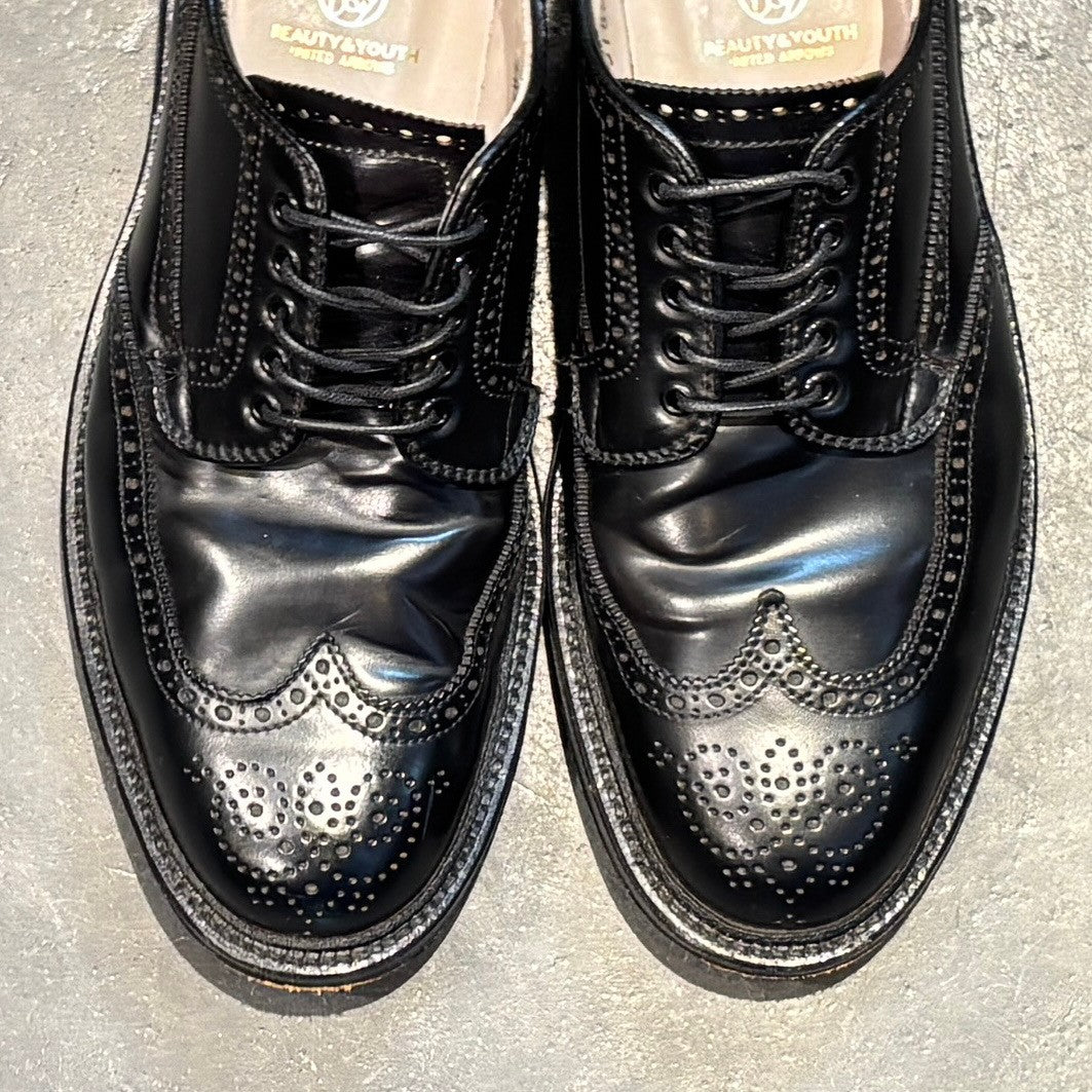 使用数回【ALDEN 】オールデン 31851 ユナイテッドアローズ別注 コードバン ウィングチップ ブラック バリーラスト サイズUS6.5D