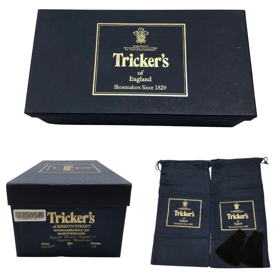 【Tricker`s】トリッカーズ 5633 ビジネスシューズ スエード ブラック(黒) サイズ UK7 ラスト