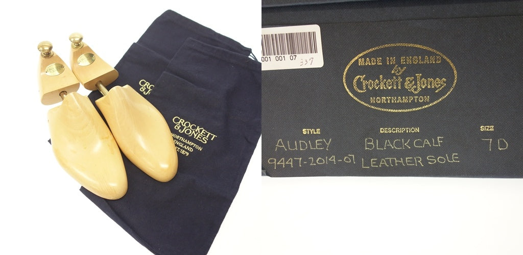 【CROCKETT&JONES】クロケット&ジョーンズ 9447 オードリー ストレートチップ カーフ ブラック UK7D 337ラスト AUDLEY