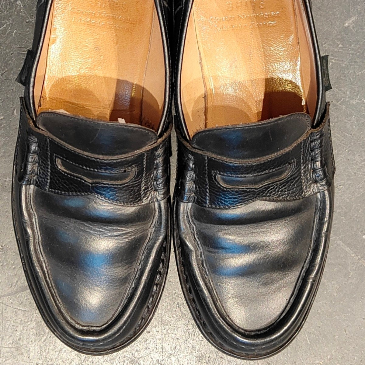 【Paraboot】パラブーツ SHIPS別注 ランス コインローファー カーフグレインレザーコンビ ブラック サイズ UK6F