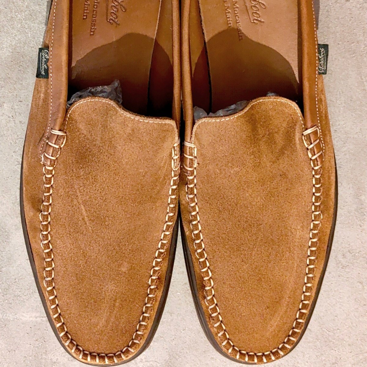 【PARABOOT】パラブーツ バハマ 0412 スリッポン スエード ブラウン サイズUK8.5