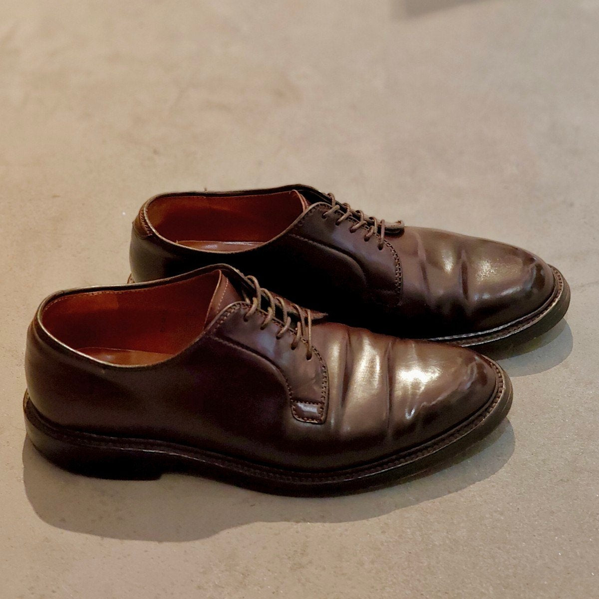 【ALDEN】オールデン 990 プレーントゥ コードバン ダークバーガンディ サイズ US7.5D バリーラスト 参考定価 ¥220,000-