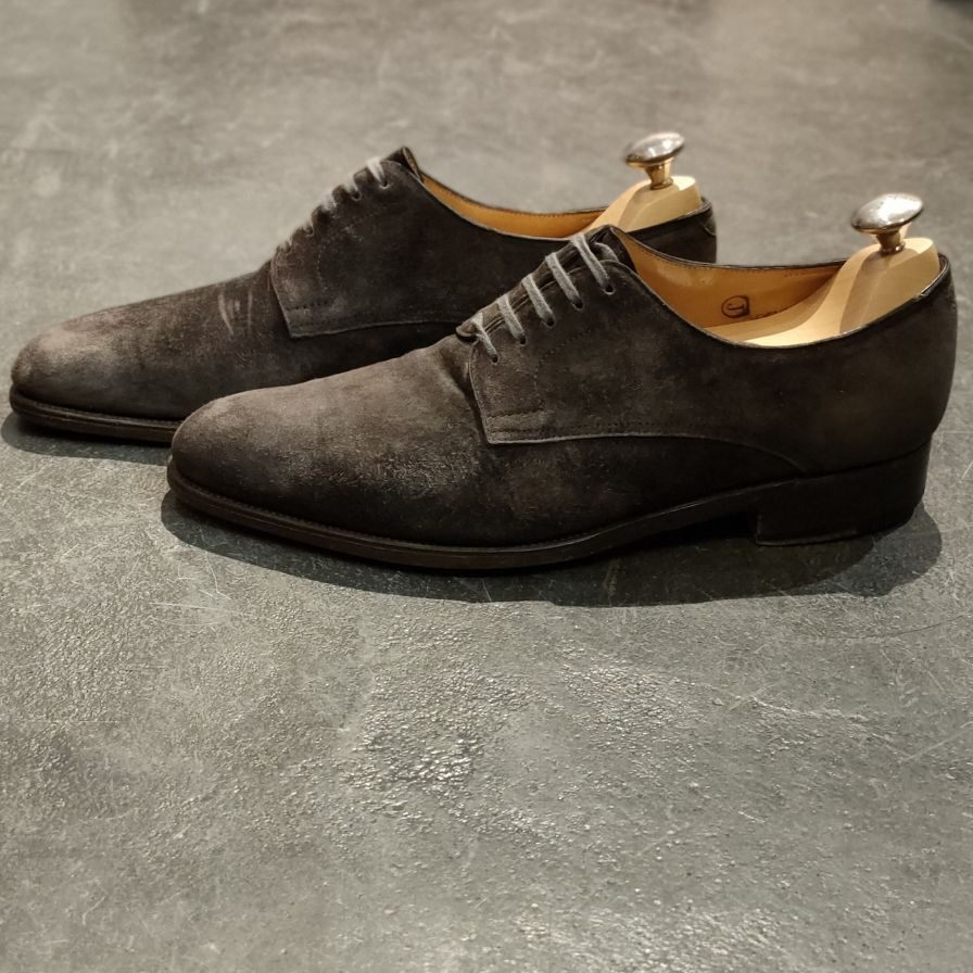 【JOHN LOBB】ジョンロブ 5アイレット ダービー スエード グレー サイズ UK7E 7000ラスト Jスタンプ有
