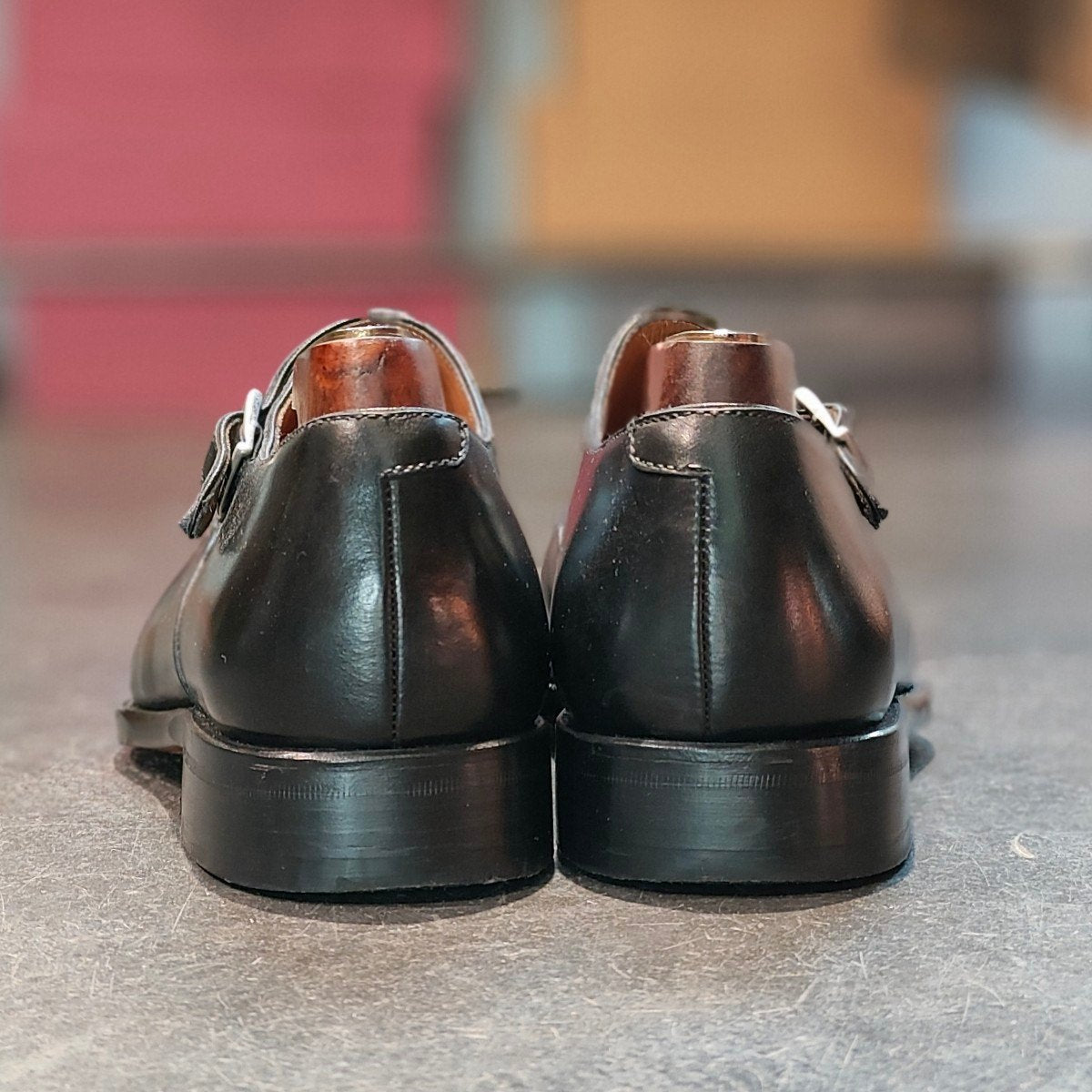 使用数回 【Berwick】バーウィック 5292 シングルモンク ブラック サイズUK5.5 参考定価¥39,600-