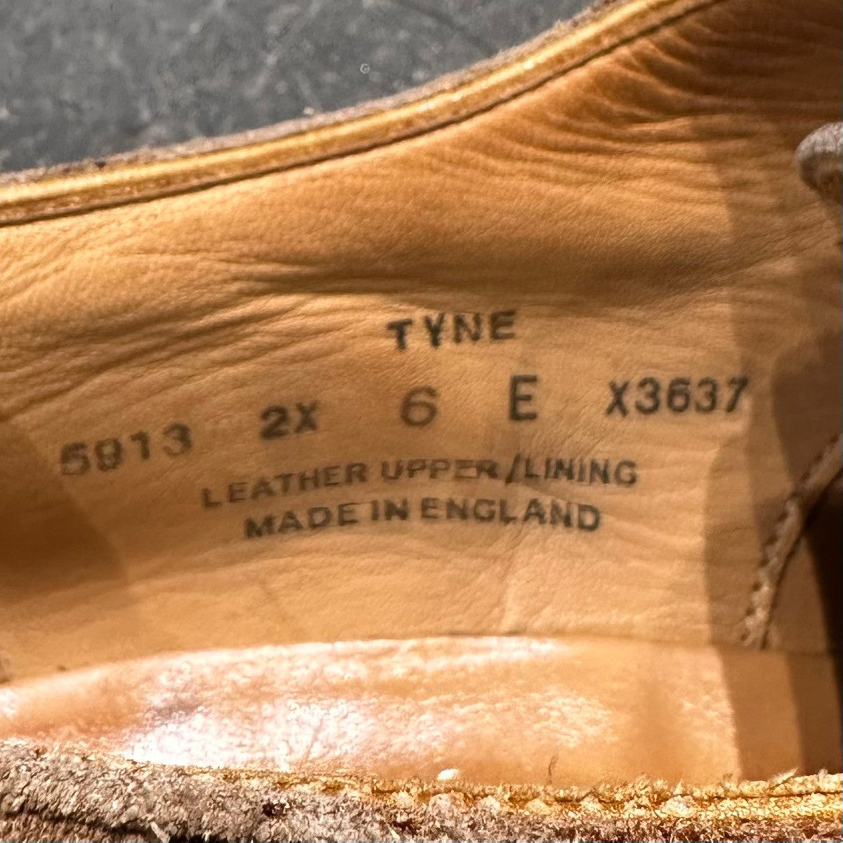 【CROCKETT&JONES】クロケット&ジョーンズ タイン ウイングチップ スエード ベージュ サイズUK6E 200ラスト