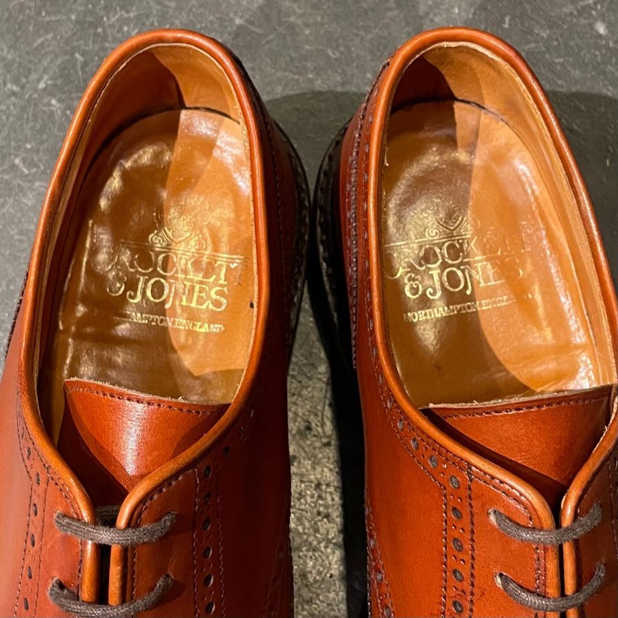【CROCKETT&JONES】クロケットアンドジョーンズ エクスモア ウイングチップ カーフ ブラウン サイズ UK6.5E 348ラスト