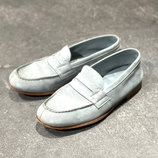 【J.M.WESTON】ジェイエムウエストン 281 ローファー ルモック ヌバック ブルー サイズ5.5D 45ラスト