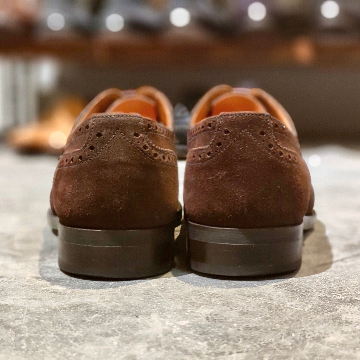 美品【J.M.WESTON】ジェイエムウエストン 310 パターンオーダー セミブローグ スエード ダークブラウン サイズUK8D 11ラスト