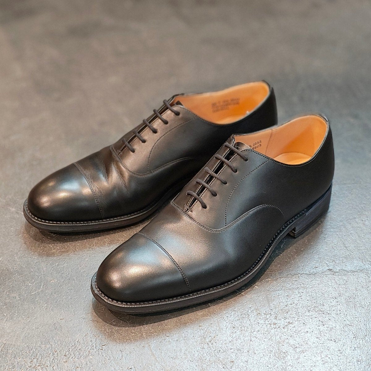 使用数回 【Church's】チャーチ コンサル ストレートチップ カーフ ブラック サイズ UK60F 173ラスト 定価¥176,000-