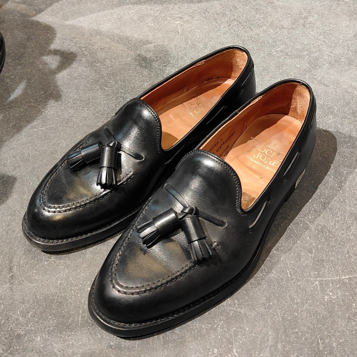 【CROCKETT&JONES】クロケット&ジョーンズ キャベンディッシュ3 タッセルローファー ブラック サイズUK5E 375ラスト