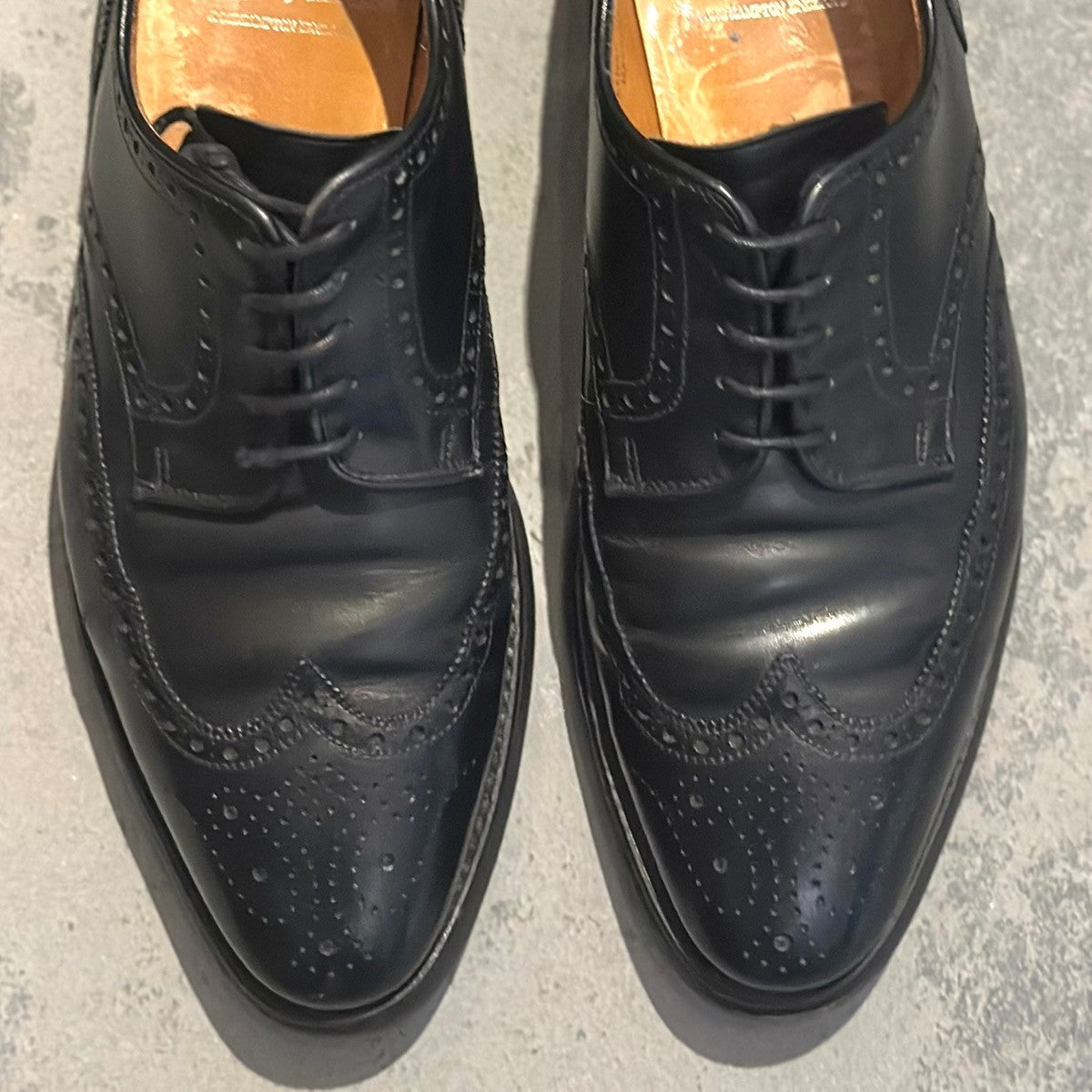 【CROCKETT&JONES】クロケット&ジョーンズ ウイングチップ スワンシー カーフ ブラック サイズ 6E 341ラスト