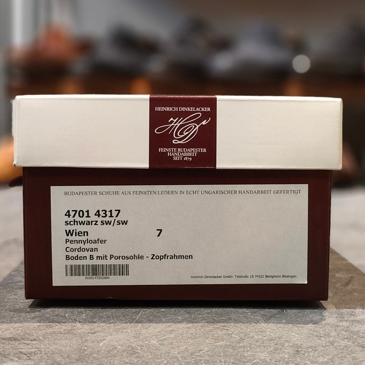 希少 新品未使用【HEINRICH DINKELACKER】ハインリッヒディンケラッカー ウィーン ローファー ツォップナート コードバン ブラック サイズ UK7