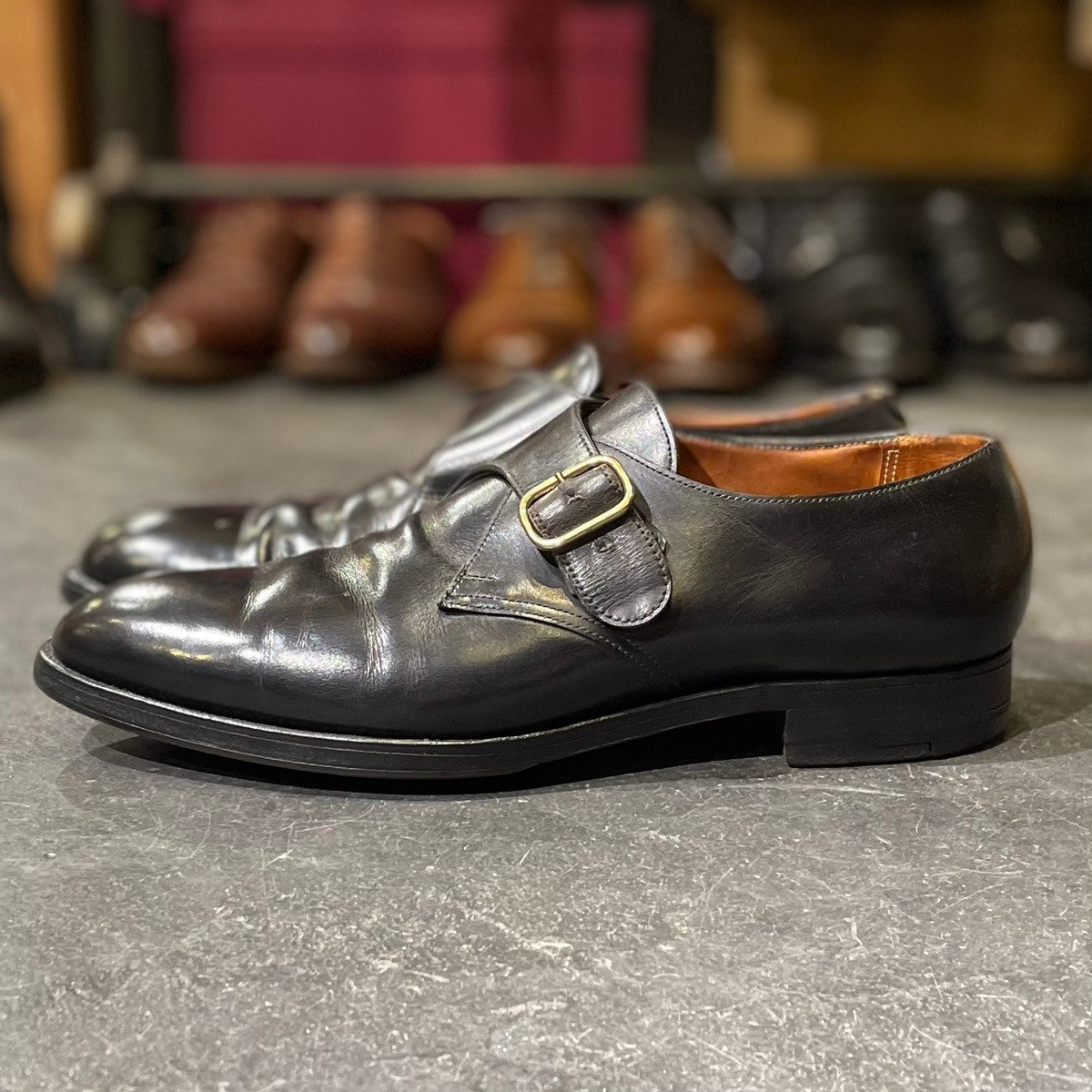 【JOHN LOBB】ジョンロブ シングルモンク FOULD カーフ ブラック サイズ UK6.5E