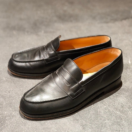 【J.M.WESTON】ジェイエムウエストン 180 シグニチャーローファー ボックスカーフ ブラック サイズ UK7D 41ラスト 定価¥156,200-