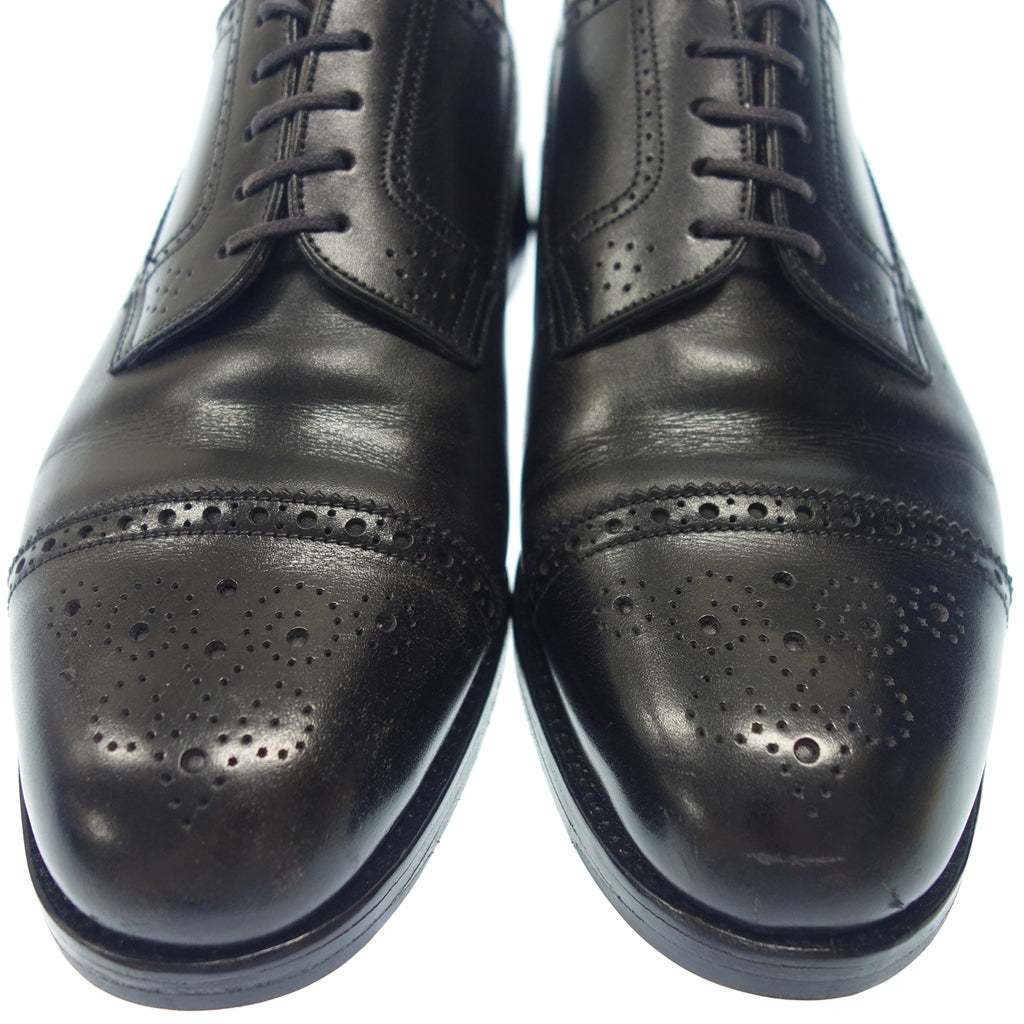 【J.M.WESTON】ジェイエムウエストン 旧ロゴ 579 ジスカール セミブローグ カーフ ブラック サイズ 7.5E GISCARD