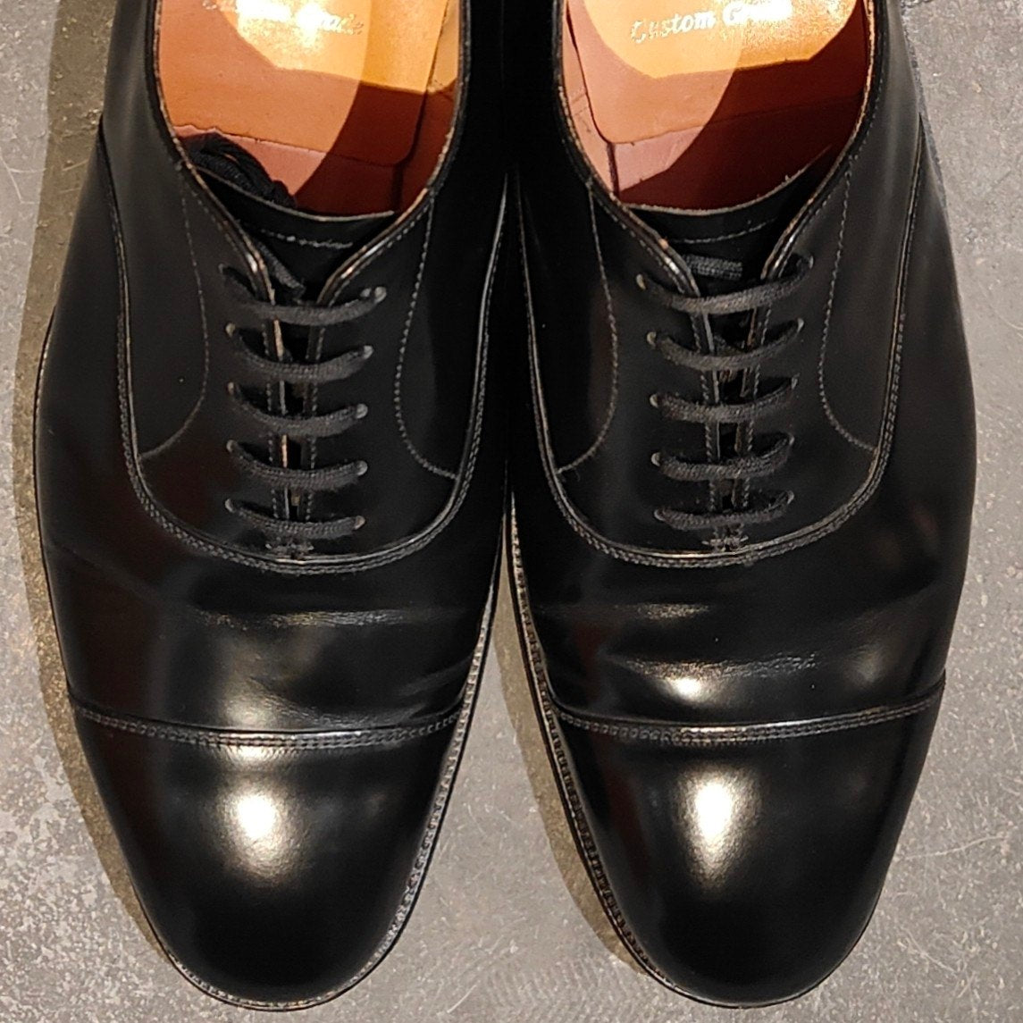 美品【Church’s】チャーチ コンサル ストレートチップ 4都市 ポリッシュドバインダーカーフ ブラック サイズUK90G 173ラスト 参考定価¥181,500-