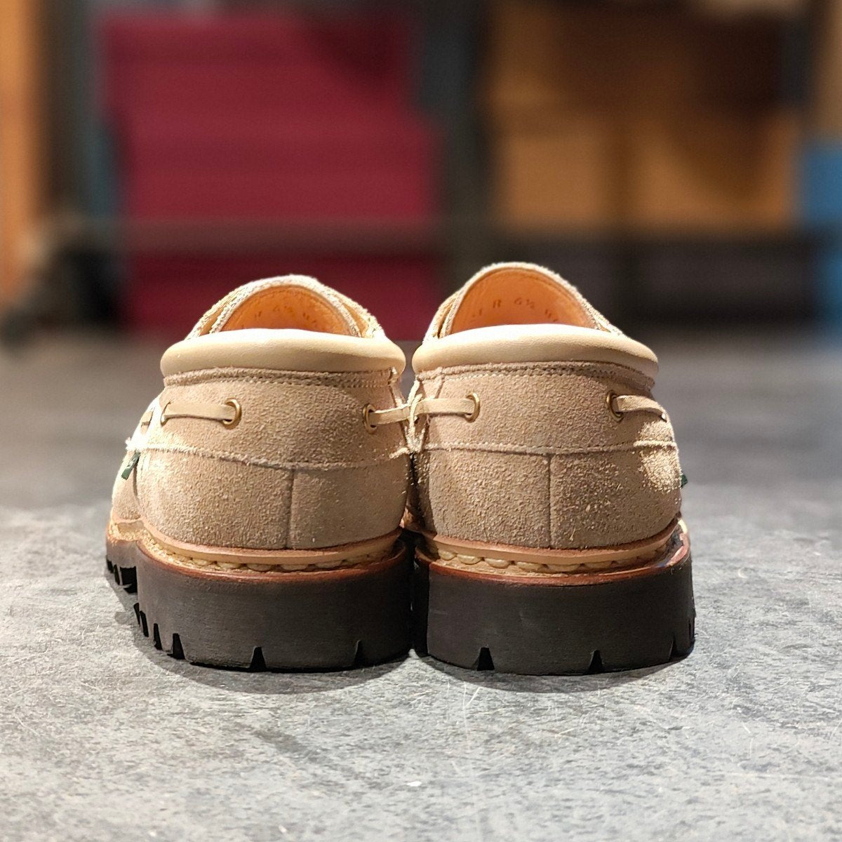 使用数回【Paraboot】パラブーツ シメイ Uチップ スエード ベージュ サイズ UK6.5 参考定価¥96,800-