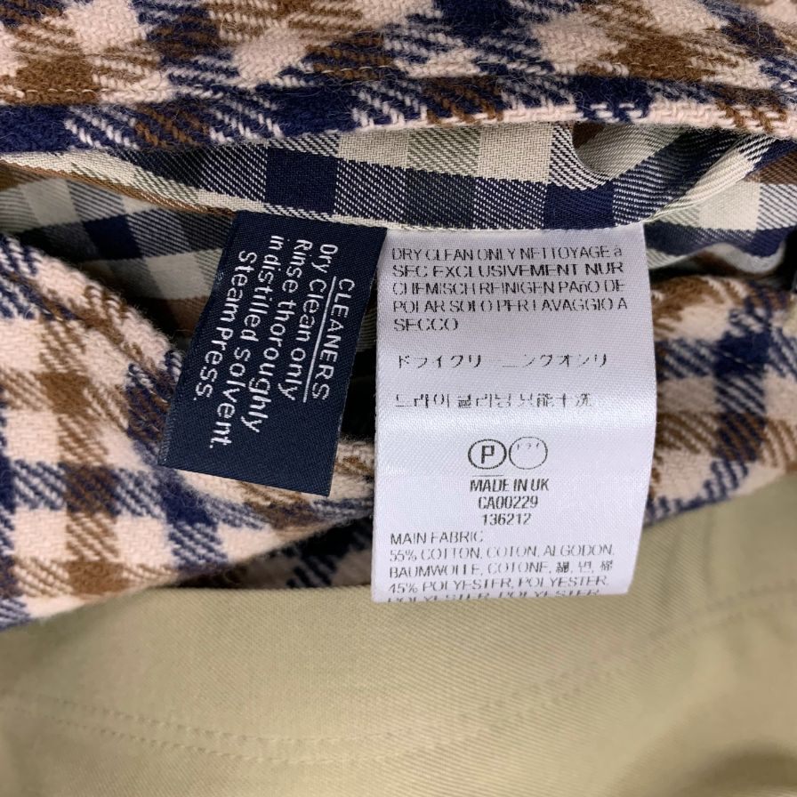 【Aquascutum】アクアスキュータム ステンカラーコート サイズ