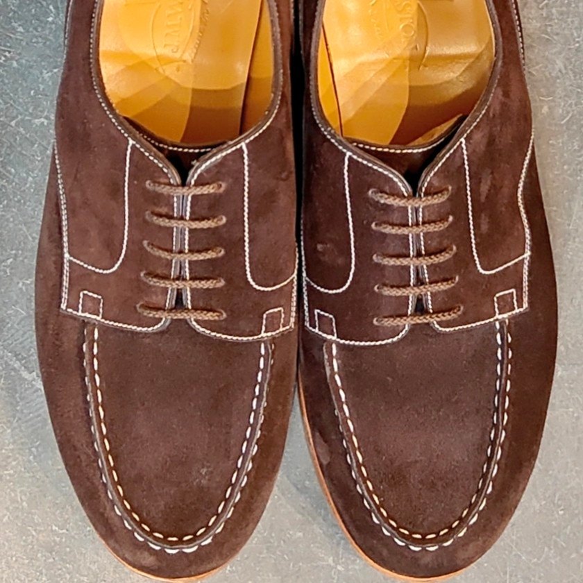 新品未使用【J.M.WESTON】ジェイエムウエストン 641 ゴルフ Uチップ スエード ダークブラウン サイズ UK7E 31ラスト 参考定価176,000-