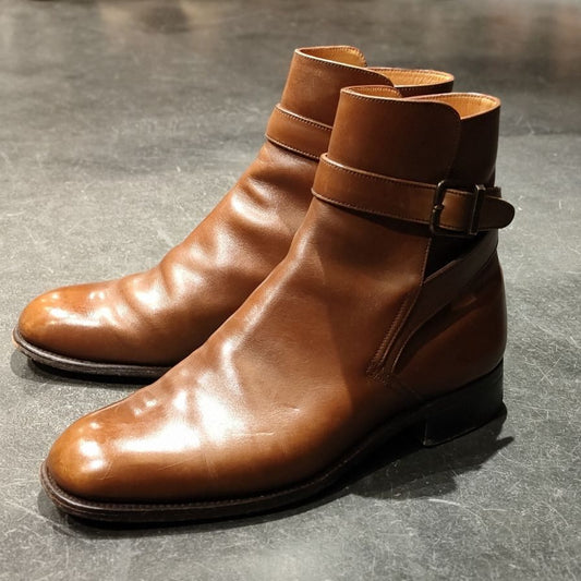 【J.M.WESTON】ジェイエムウエストン 722 ジョッパーブーツ カーフ タンブラウン サイズ UK6.5E 参考定価¥209,000-