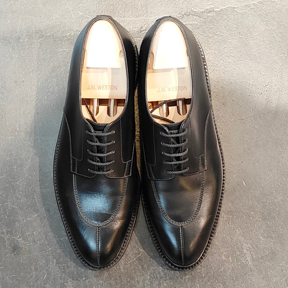 使用数回 【J.M.WESTON】ジェイエムウエストン ハーフハント Uチップ カーフ ブラック サイズ UK7C 25ラスト 定価¥170,500-