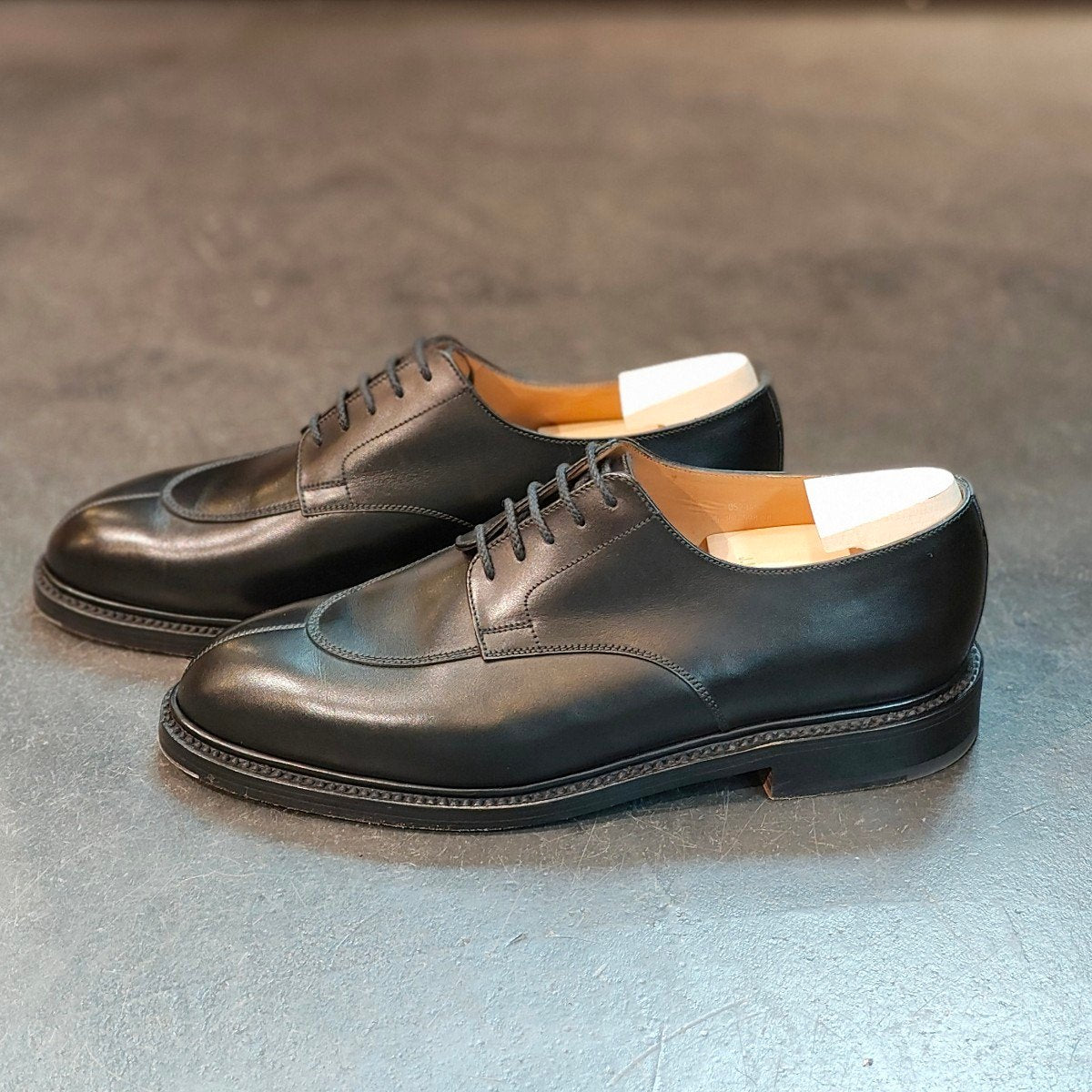 使用数回 【J.M.WESTON】ジェイエムウエストン ハーフハント Uチップ カーフ ブラック サイズ UK7C 25ラスト 定価¥170,500-