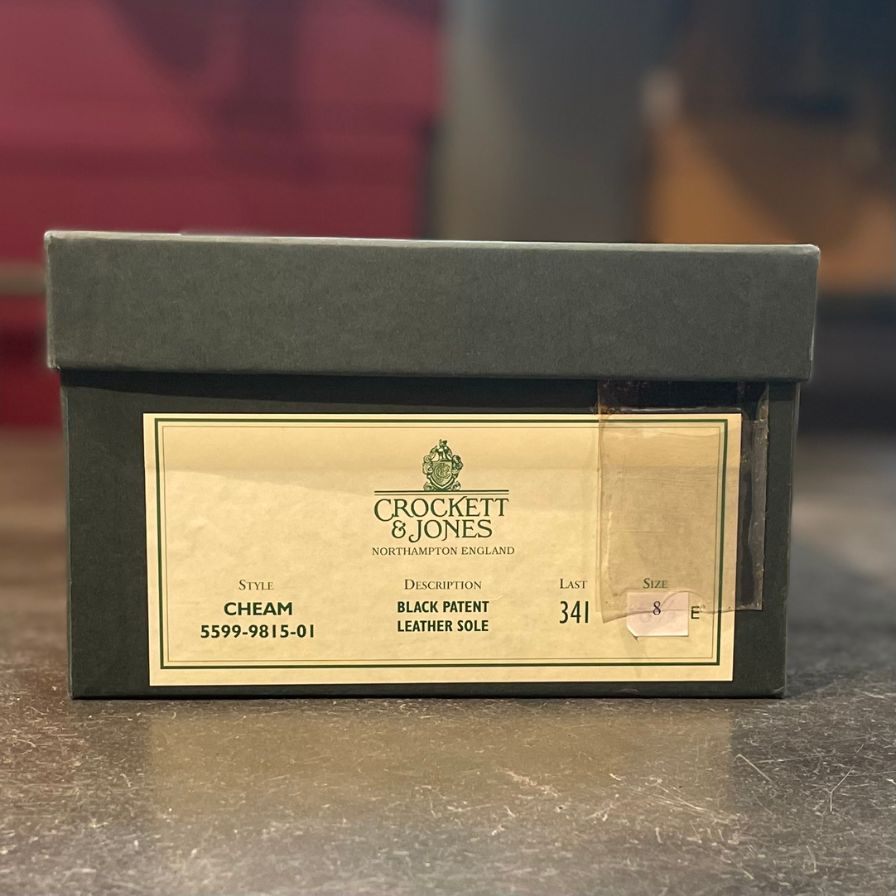 【CROCKETT&JONES】クロケット&ジョーンズ チャーム プレーントゥ パテントレザー ブラック サイズ UK8E 341ラスト