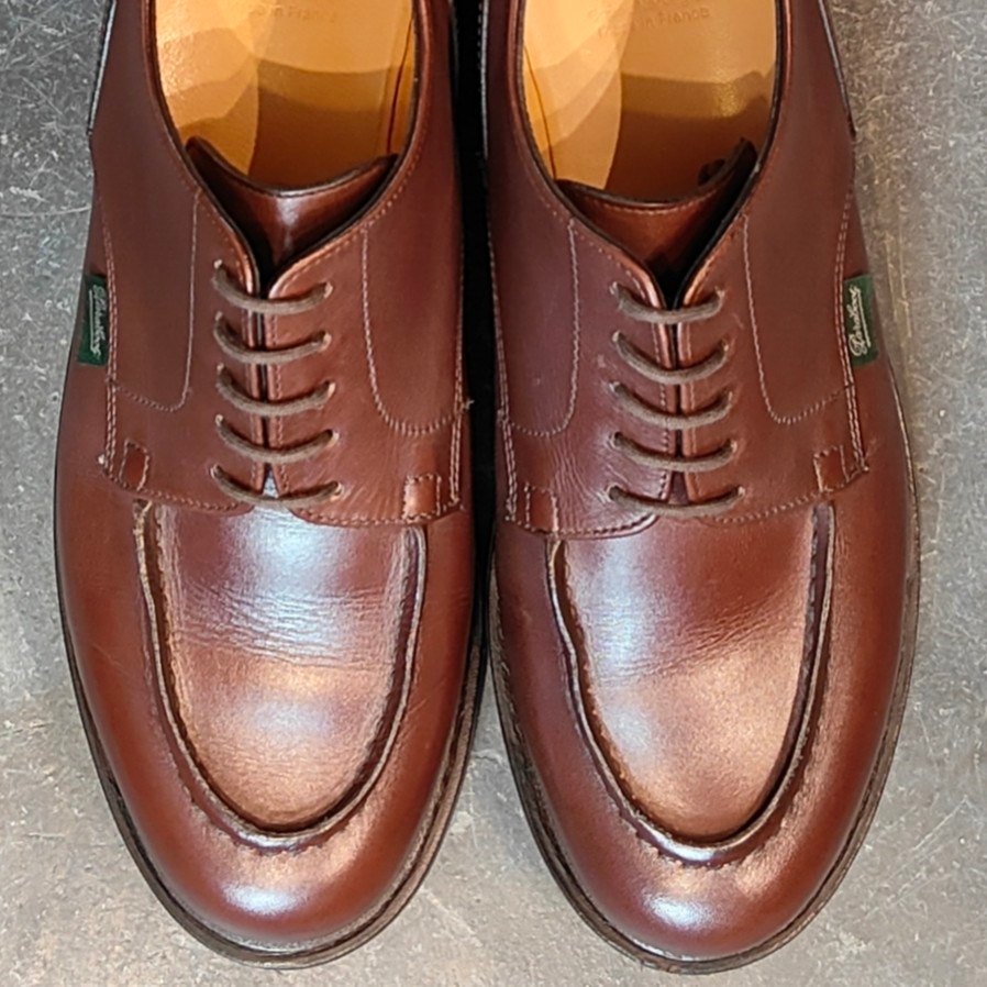 使用数回【Paraboot】パラブーツ シャンボード Uチップ リスレザー カフェ サイズ UK8.5 定価¥96,800-