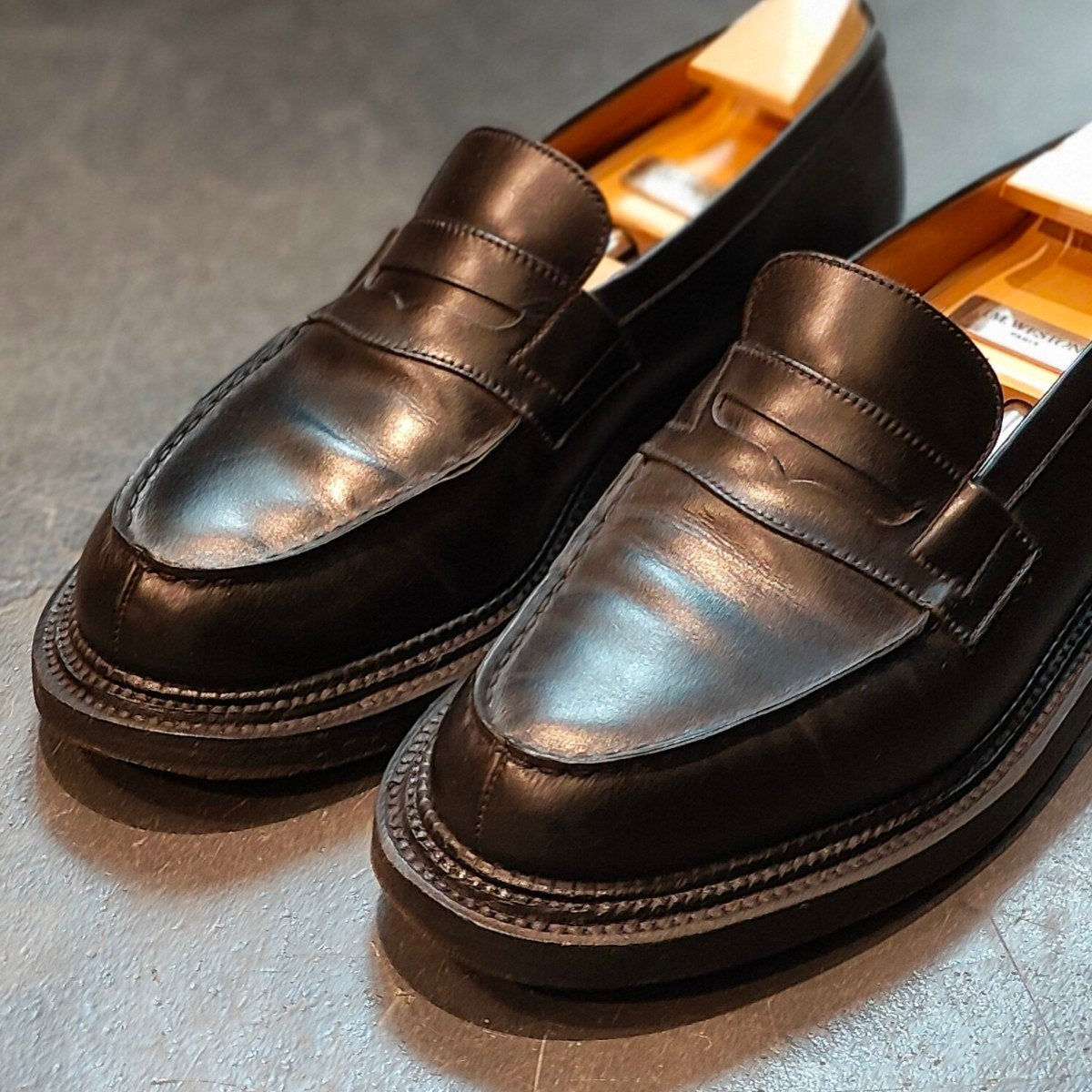 【J.M.WESTON】ジェイエムウエストン 385 トリプルソール ローファー ボックスカーフ ブラック サイズ UK6.5C 41ラスト 定価¥181,500-