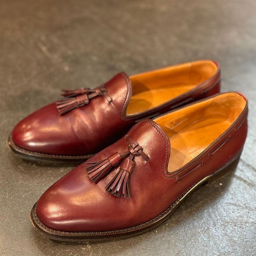 極美品【F.LLI GIACOMETTI】フラテッリ ジャコメッティ タッセルローファー バーガンディ サイズ 40.5