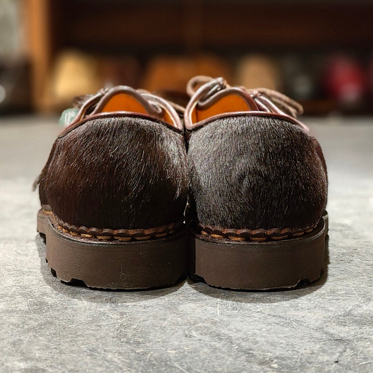 試着程度 【Paraboot】パラブーツ International Gallery BEAMS別注 ミカエル チロリアン ハラコ ブラウン UK9