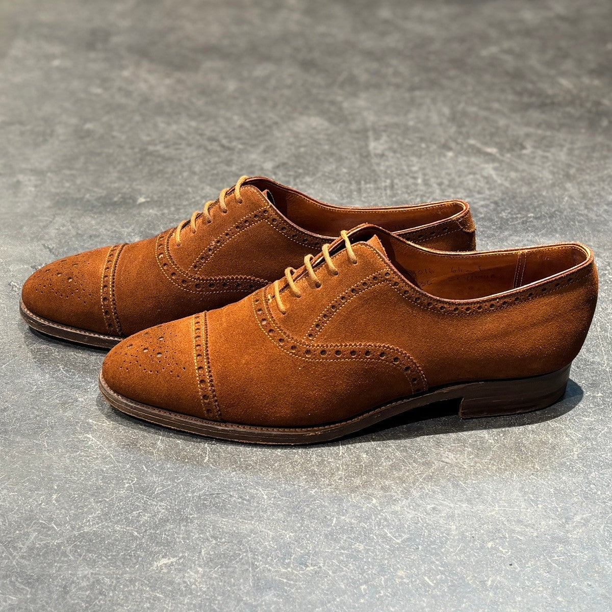 【JOHN LOBB】ジョンロブ スエードシューズ セイモア パンチドキャップトゥ スエード ブラウン サイズUK6.5E 236ラスト