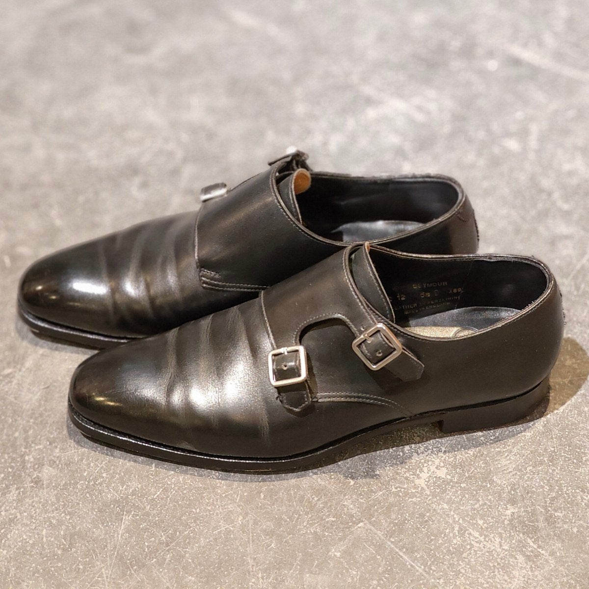 【CROCKETT&JONES】クロケット&ジョーンズ セイモア ダブルモンク カーフ ブラック サイズUK6.5D 337ラスト