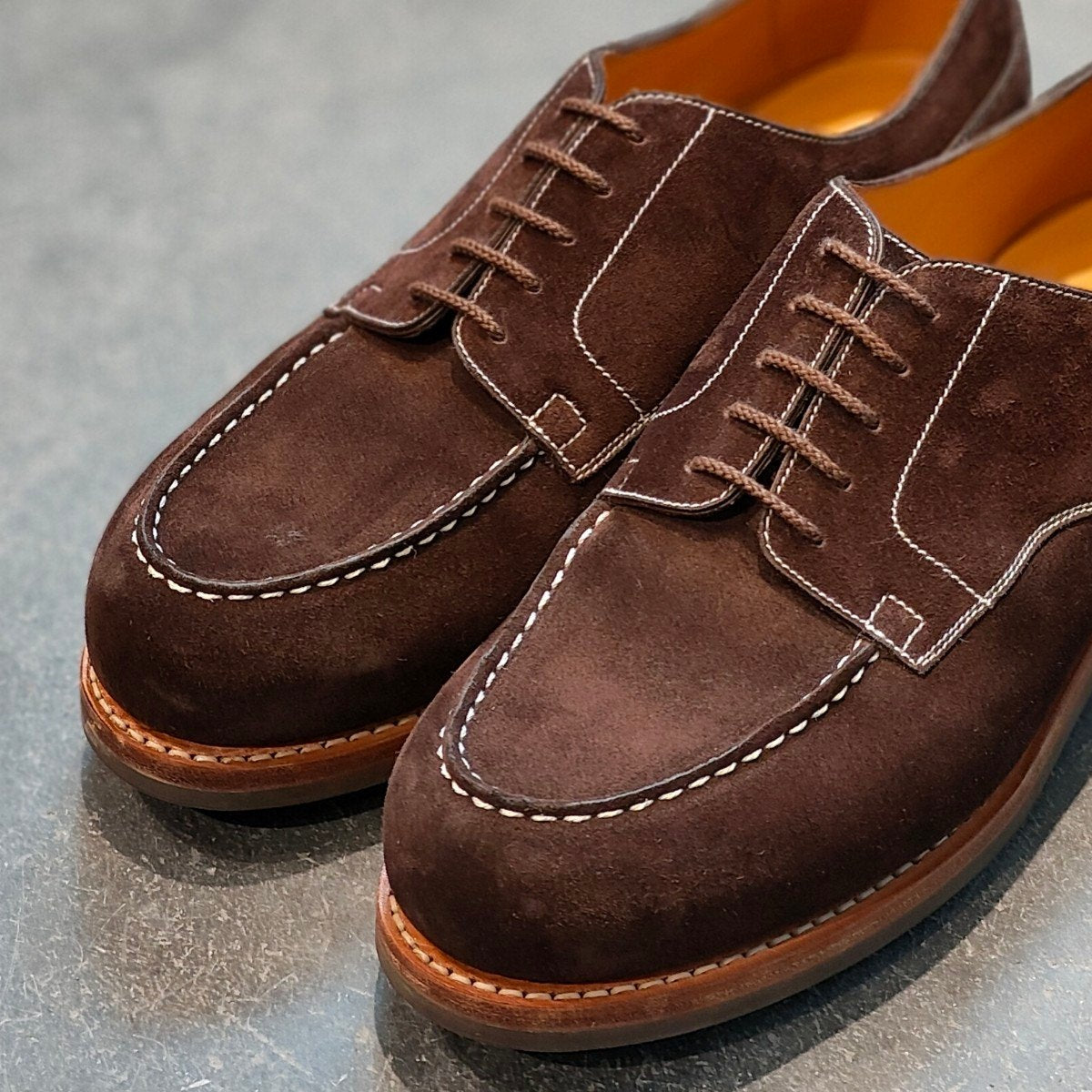 新品未使用【J.M.WESTON】ジェイエムウエストン 641 ゴルフ Uチップ スエード ダークブラウン サイズ UK7E 31ラスト 参考定価176,000-