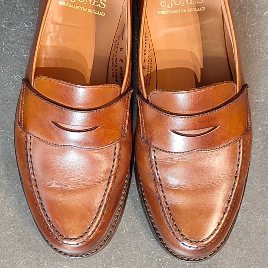 美品【Crockett&Jones】クロケット&ジョーンズ ボストン2 ローファー ウォータープルーフカーフ ダークブラウン サイズUK6E 376ラスト 参考定価¥121,000-