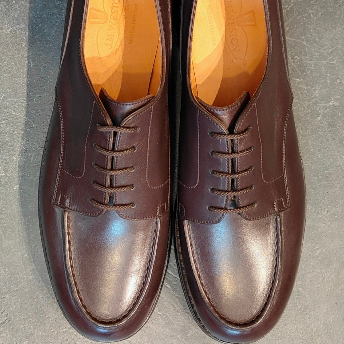 希少 新品未使用 【J.M.WESTON】ジェイエムウエストン 641 ゴルフ Uチップ 旧旧ロゴ カーフ ダークブラウン サイズ UK9C 31ラスト 参考定価¥176,000-