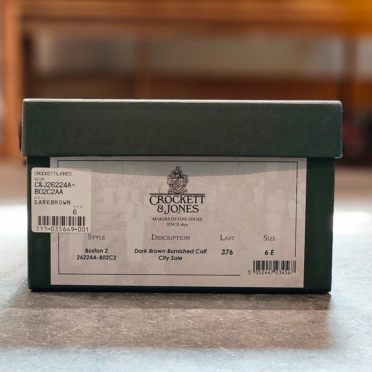 美品【Crockett&Jones】クロケット&ジョーンズ ボストン2 ローファー ウォータープルーフカーフ ダークブラウン サイズUK6E 376ラスト 参考定価¥121,000-