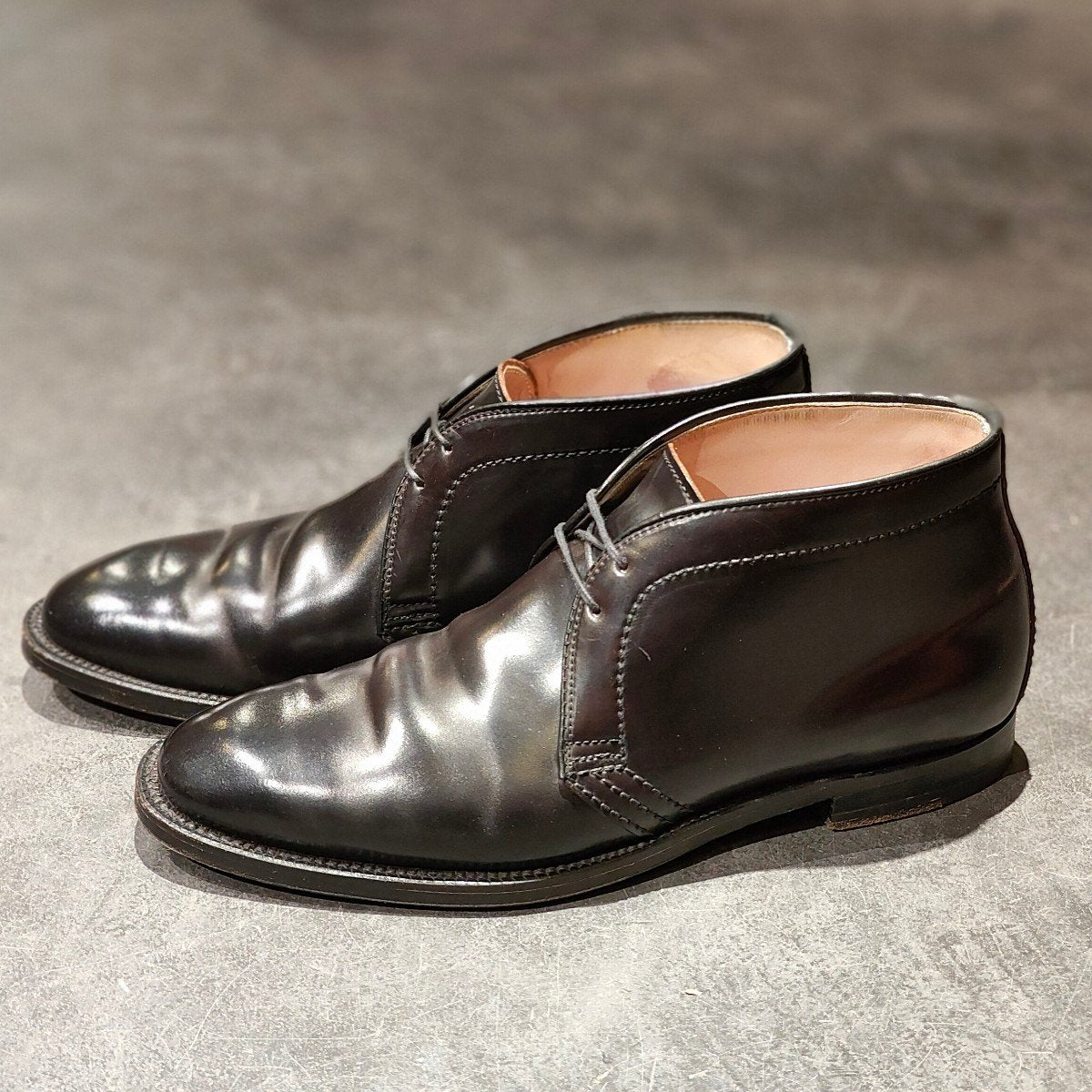 極美品 【ALDEN】オールデン レザーソウル別注 14789 チャッカブーツ コードバン ブラック サイズ US9D プラザラスト