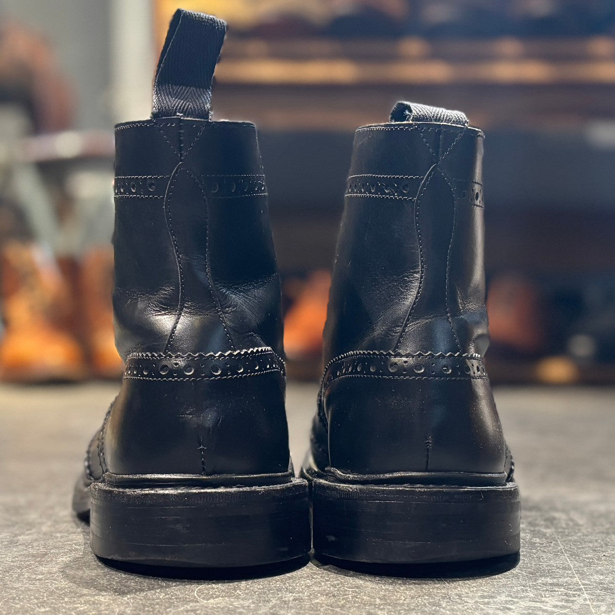 【Tricker’s】トリッカーズ ストウ S63419 カントリーブーツ カーフ ブラック サイズ UK9.5