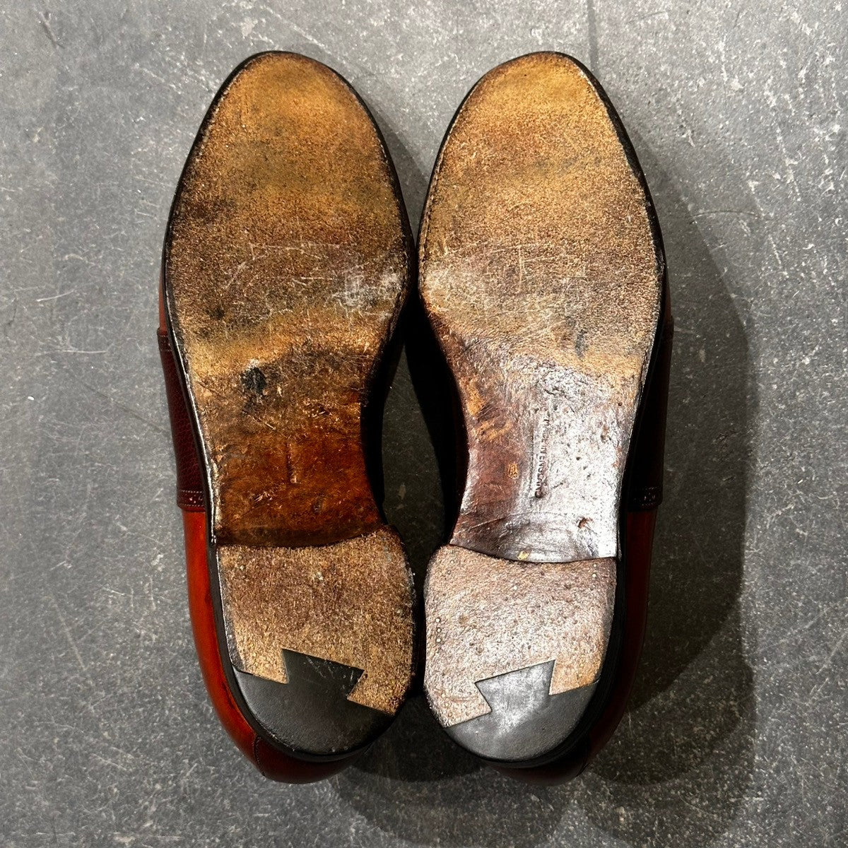 【Paul Stuart】ポールスチュアート  エドワードグリーン製 コンビ シボレザー×カーフ ブラウン サイズ9.5