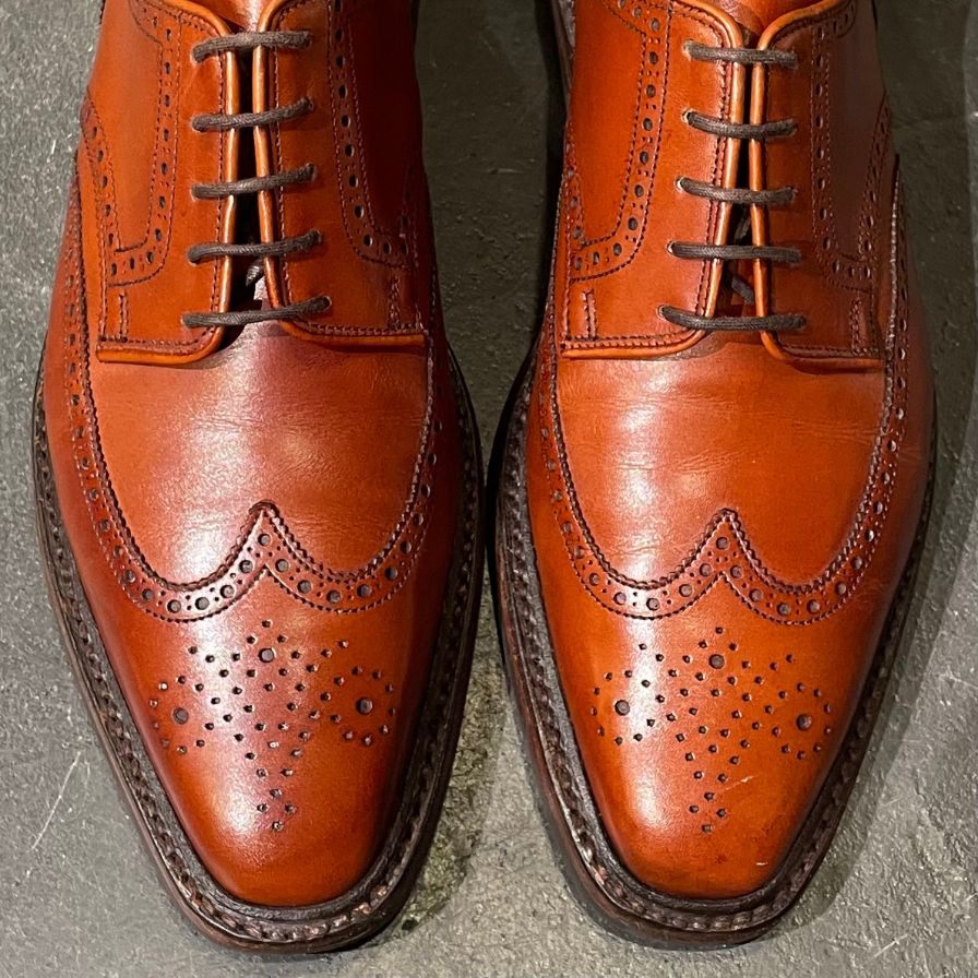 【CROCKETT&JONES】クロケットアンドジョーンズ エクスモア ウイングチップ カーフ ブラウン サイズ UK6.5E 348ラスト