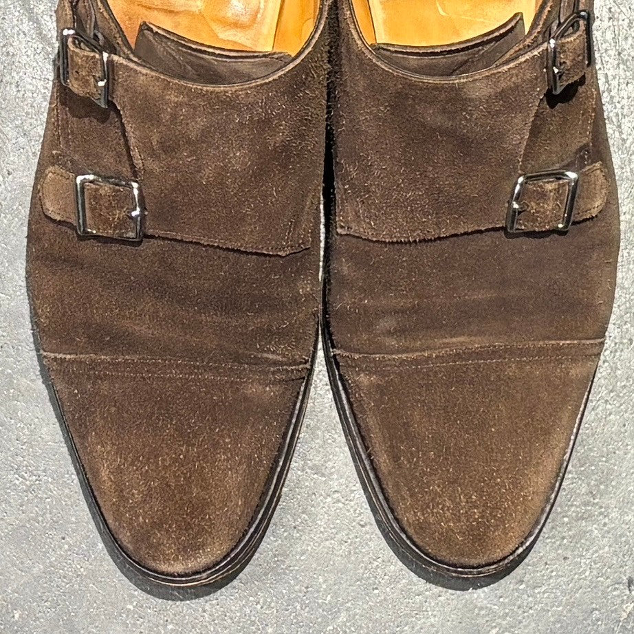 【JOHN LOBB】ジョンロブ ウィリアム ダブルモンク スエード ブラウン サイズ 6E 9795ラスト